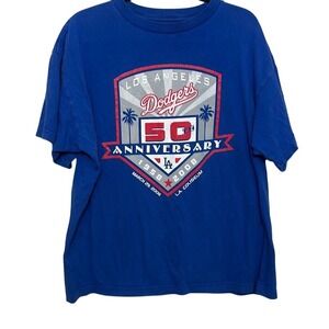 Foot Locker‎ Blue Los Angeles Dodgers MLB 50th Anniversary T-Shirt Large